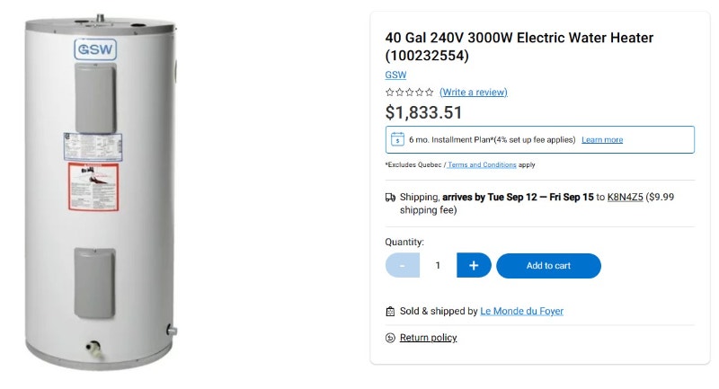 GSW Hot Water Tank - 40 Gallon - $600 | Heaters, Humidifiers u0026  Dehumidifiers | Belleville | Kijiji