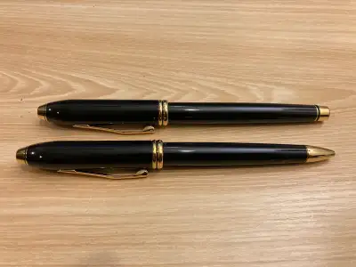 Cross Townsend pen set (rollerball & ballpoint), black lacquer, View more