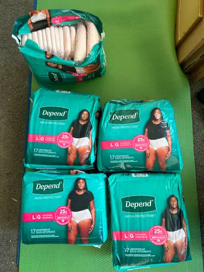 Depends Women's Underwear Size Large - New 4 × 17 Packs, View more