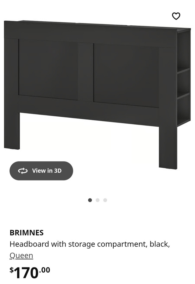 Ikea Brimnes Bookshelf Headboard, Queen size  in Black in Beds & Mattresses in Oakville / Halton Region - Image 4