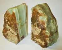 A Pair of Rare Vintage Nature Marble Bookends Home Décor