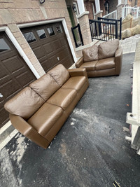 Modern Leather Couch Set