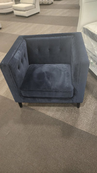 Classic Navy Velvet Chair Floor Model (Closing Sale)