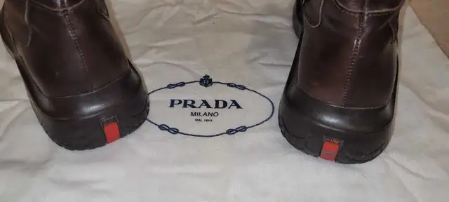 Prada Brown Leather Ankle Boots in Women's - Shoes in Markham / York Region - Image 6