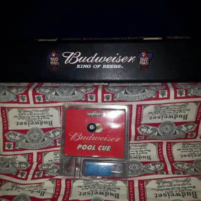 This item is a RARE Budweiser King of Beers 2 pc Pool Cue in a Hard, felt carry case. Comes with 3 B...