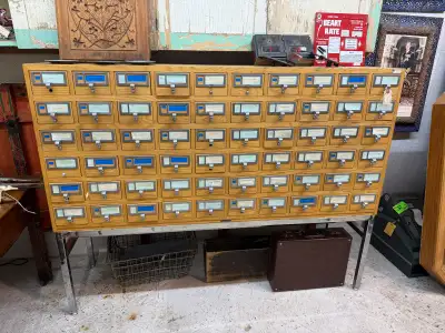 60 drawer library card catalog cabinet , View more