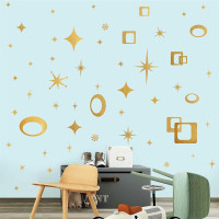 Easma Wall Decals Package - Stars, Moon, Eye, Gems Gold Geometri