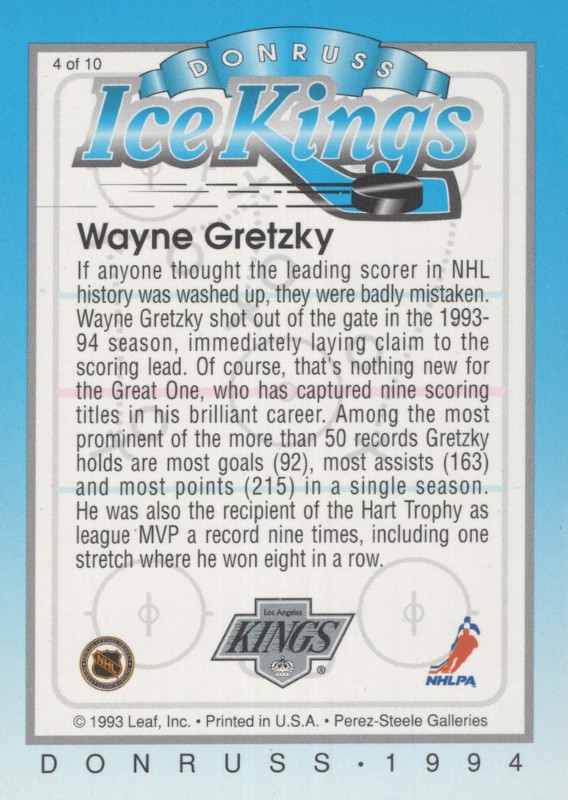 1993-94 DONRUSS .… ICE KINGS Insert Set …. GRETZKY, LEMIEUX, ROY in Arts & Collectibles in City of Halifax - Image 2