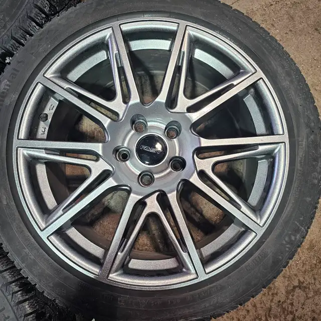 225/45/18 Continental winter tires with Fast alloy rims 5x114.3 in Tires & Rims in Markham / York Region - Image 4