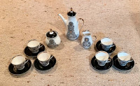 China Dishes Espresso Coffee Cups, Coffee Pot, Sugar Bowl and Cr