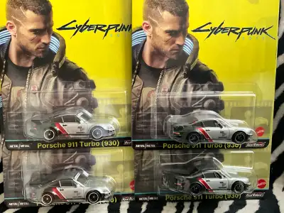 You are looking at four Hotwheels premium Pop Culture Cyberpunk Porsche 911 Turbo (930) $15.00 each...