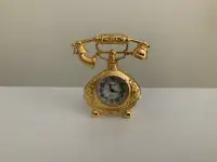 Miniature Gold Clock of Classic Telephone