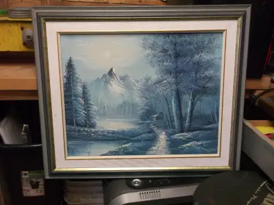 VERY NICE OIL PAINTING WITH FRAME 22" X 26" JUST $35 or trade for a 2017 Dance of the Spirits Toonie...