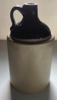 Stoneware Earthenware Gallon Jug Crock Two Tone Primitive Rustic