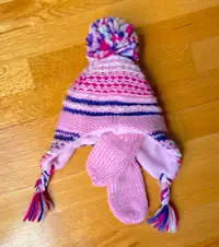 Brand New - Newborn Baby Winter Hat and Mitten Set, 0-6 months