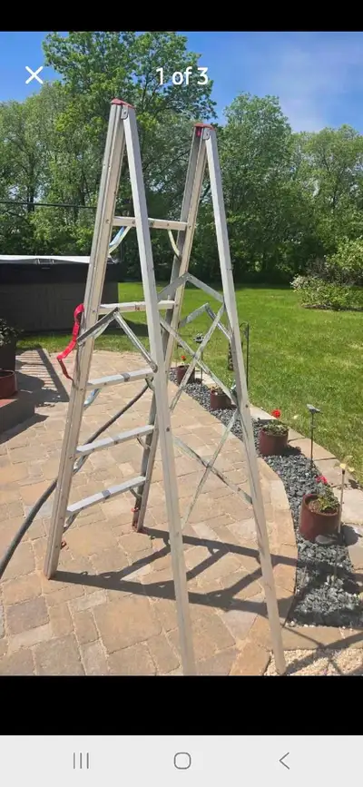 GP logistics folding ladder 6 feet, Weight rated - 225lbs Great for campers or small space storage s...