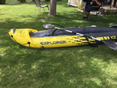 2 man inflatable kayak, like new. No patches. Used a couple times. Comes with pump and carry bag. Pl...