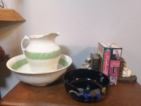 Antique Porcelain Commode Set Pitcher & Basin Only
