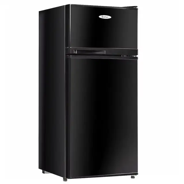 COSTWAY Compact 2-Door Mini Fridge – Black EP22756US-BK  in Refrigerators in Mississauga / Peel Region - Image 2