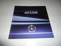 1989 PLYMOUTH ACCLAIM SALES BROCHURE