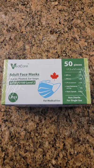VMedCare 3-Ply Adult Level 2 Medical Face Masks – 50 P, View more