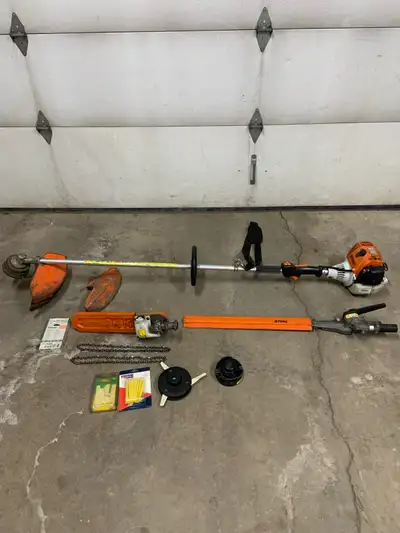 Stihl FS110 Brush Cutter with attachments, View more
