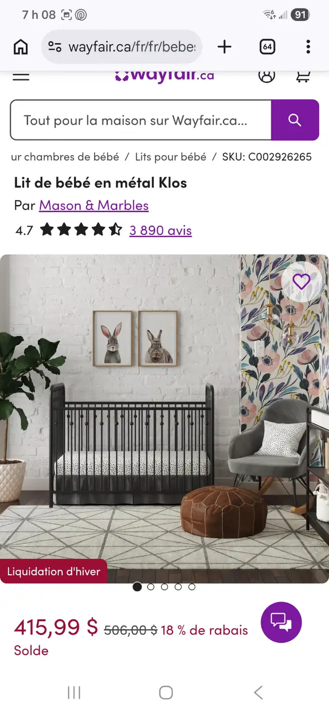 Lit de bébé monarch hill ivy crib little seed in Other in Laval / North Shore - Image 2