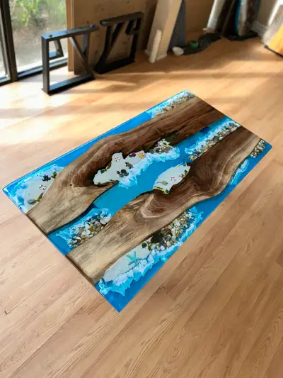 custom epoxy coffe table, View more