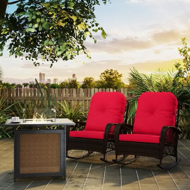 $69-$99, Outdoor Wicker Rattan Rocking Chair, Patio Rocker in Patio & Garden Furniture in Markham / York Region - Image 9