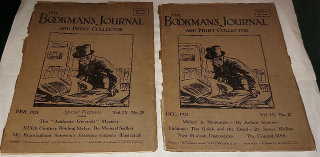 1923-24 Lot of 2 The Bookman's Journal Publications in Other in Kingston