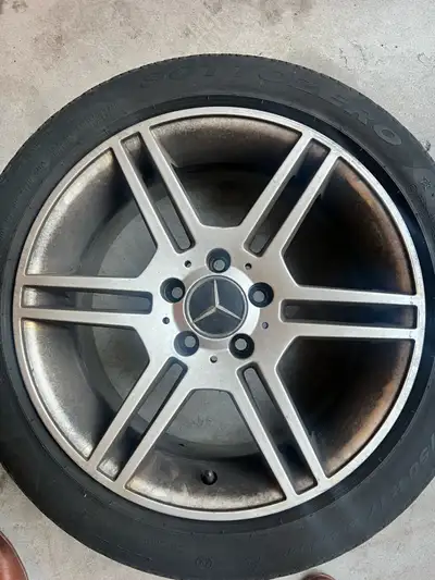 Aftermarket Mercedes Rims (4) USED Tires will probably need to be changed. Located in Newmarket. Mes...