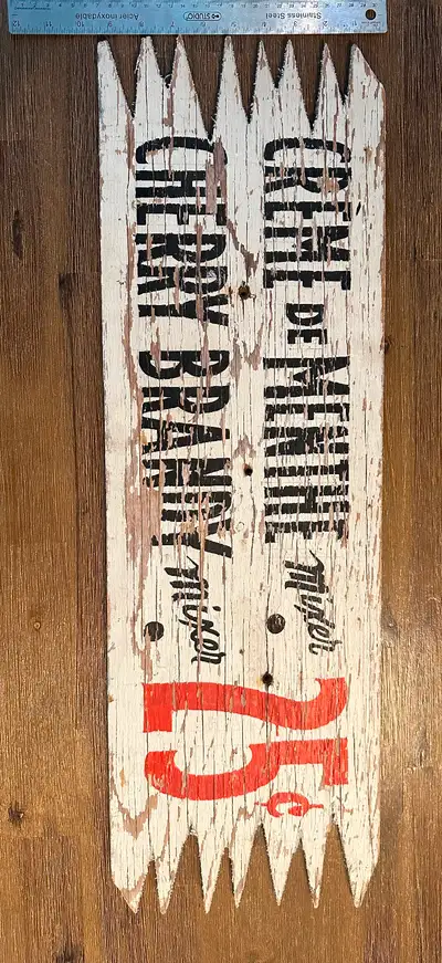 Vintage hand painted sign wood 9.5 inches x 28 inches