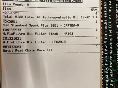 I have various maintenance parts for a Kawasaki Vulcan 900c. The year was 2008, but I believe these...
