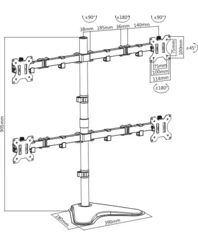 Globaltone 03120 Full Motion Flat Panel Computer Monitor Desk Mo in Monitors in Oshawa / Durham Region - Image 3