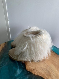 UGG Lida Suede Shearling Boots Curly Mongolian Lamb