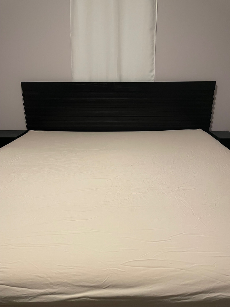 King size wooden headboard with metal frame Beds & Mattresses