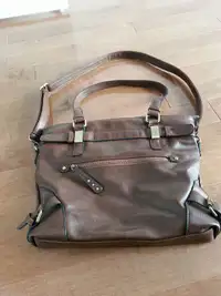 Sac à main, sacoche, Handbag, sac, faux cuir brun usagé