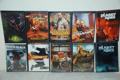 MOVIE DVD - TROY, RUNDOWN, THE TRANSPORTER, 48 HRS, DNA,.., View more