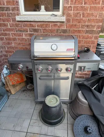 Coleman Revolution 4-Burner Propane Gas BBQ Grill  Extra Side Bu, View more