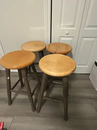 Wooden stools set of 4, View more