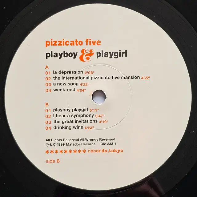Pizzicato Five "Playboy & Playgirl" VINYL LP62863732809218123