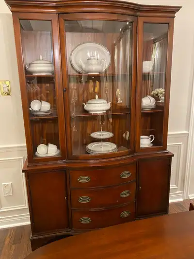 Antique Mahogany China Cabinet, View more
