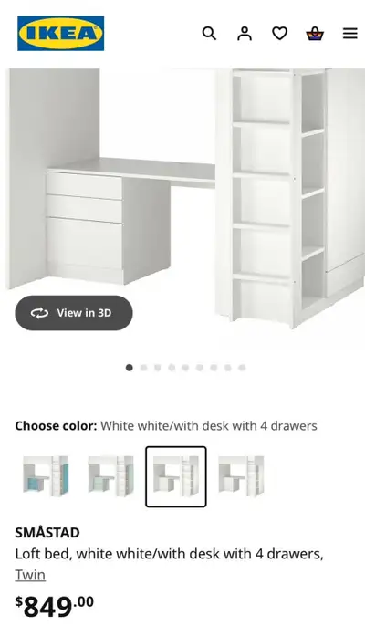 Black & white _Ikea twin/ desk / wardrobes/ shelf storage, View more