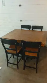Bar Height Table with Four Chairs and Storage