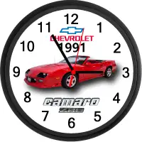 1991 Chevrolet Camaro Z28 Convertible (Bright Red) Custom Clock