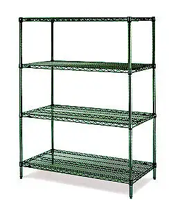 WE ARE HAVING A LIMITED TIME SALE ON OUR EPOXY GREEN WIRE SHELVING UNITS. THESE EPOXY GREEN SHELVING...