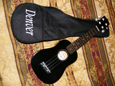 Black Denver Ukulele - Model - DUKE-BLK, View more