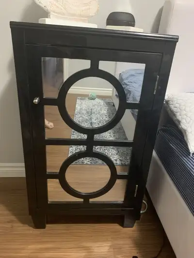 Mirrored side table., View more