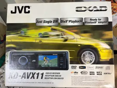 I am selling a used JVC KD-AVX11 car stereo DVD/CD receiver with DivX playback and Bluetooth adapter...