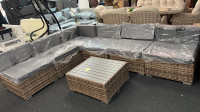 $499-$559, warehouse clearance sale: 7pc rattan wicker patio 